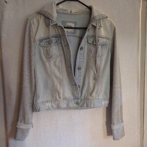 Mudd Hooded Denim Jacket - Junior - Large